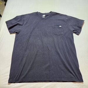 Dickies Pocket Shirt Mens 2XL Tall Short Sleeve Black Workwear Outdoor Casual